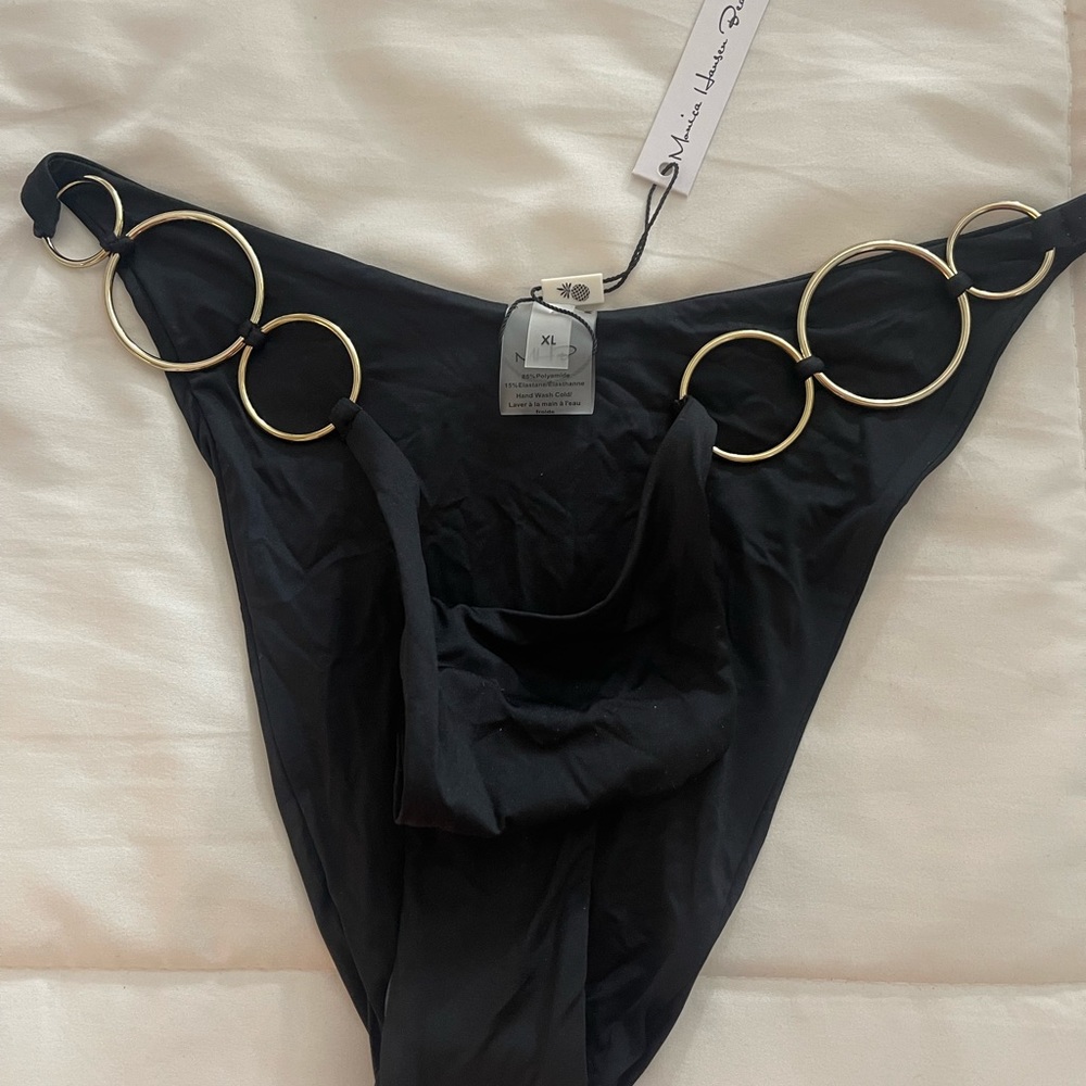 Monica Hansen Beachwear Girl On Fire Bikini bottom in Black XL New Nwt Swim